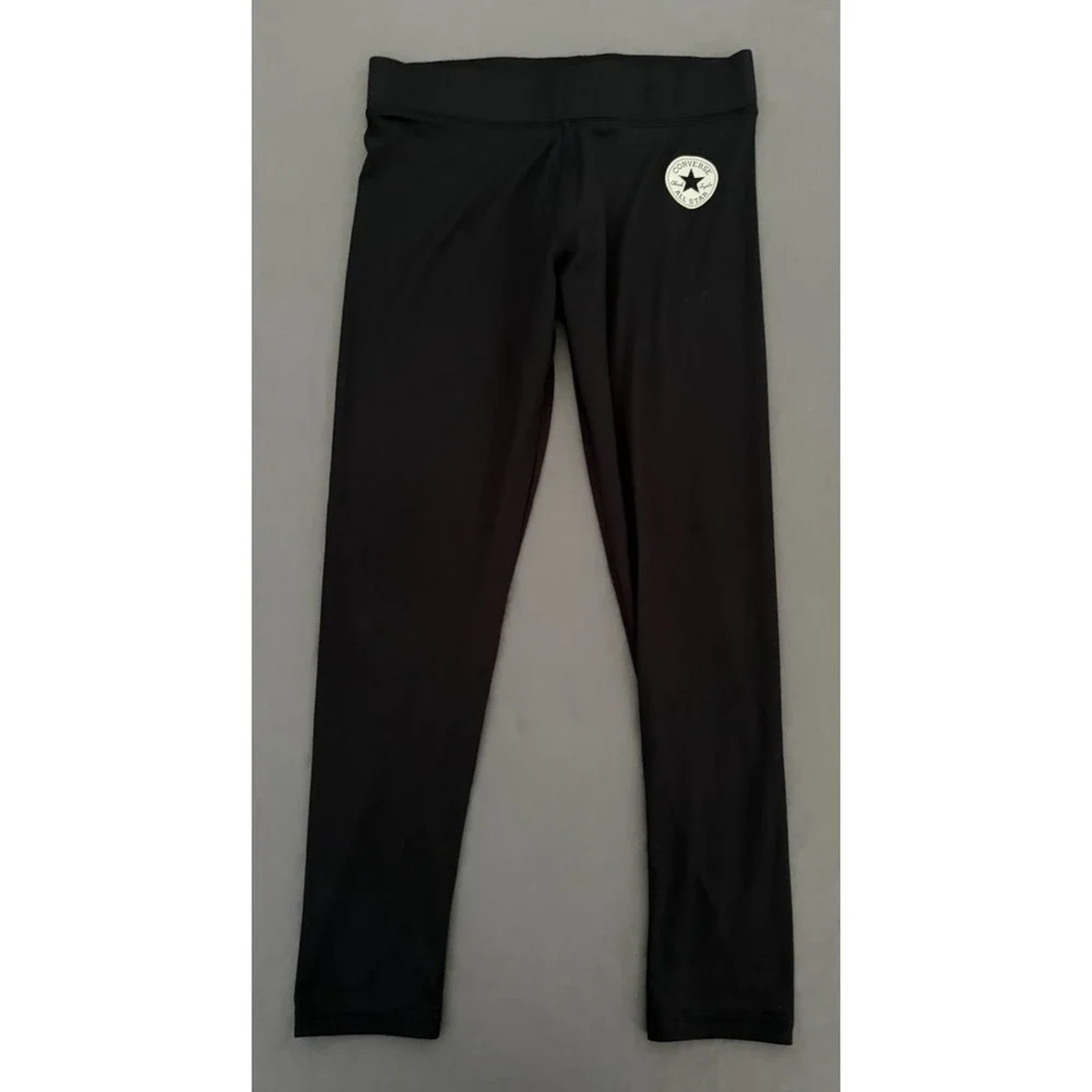 Converse Pants Girls‎ Large Black Activewear Stretch 12-13 Yrs Athletic Logo